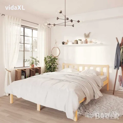 vidaXL Рамка за легло, бор масив, 160х200 см, снимка 2 - Спални и легла - 56147803