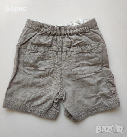Ленени Детски Бермуди - 9-12м - 80см - Къси Панталони, снимка 2 - Панталони и долнища за бебе - 53499974
