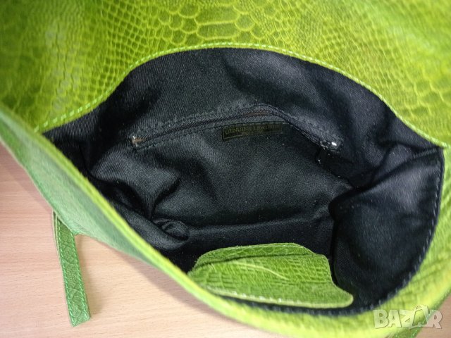 Зелена чанта клъч естествена кожа , снимка 4 - Чанти - 38888489