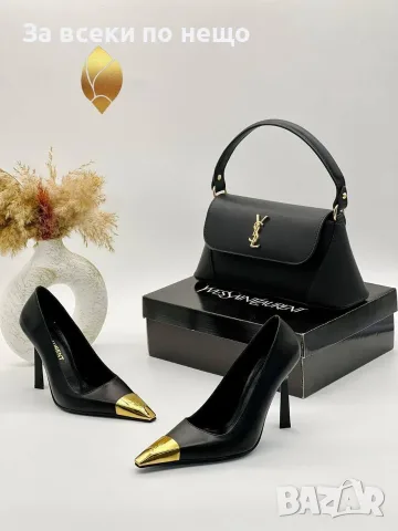 Yves Saint Laurent Дамски Обувки На Ток И Със Златист Акцент - Различни Цветове Код SK2052, снимка 3 - Дамски обувки на ток - 55808053