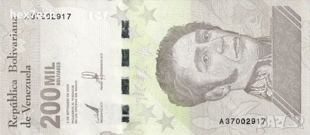 ❤️ ⭐ Венецуела 2020 200000 боливара UNC нова ⭐ ❤️, снимка 2 - Нумизматика и бонистика - 48530415