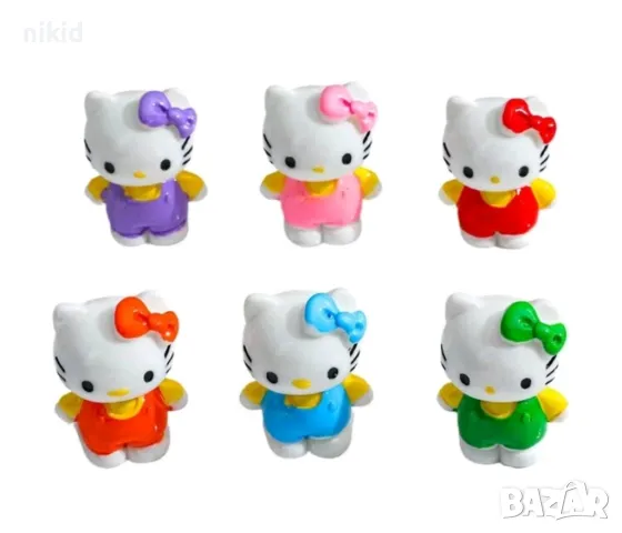 5 бр Hello Kitty Коте Кити малки Пластмасови PVC сет фигурки играчки за торта украса играчка фигурка, снимка 2 - Фигурки - 47933302