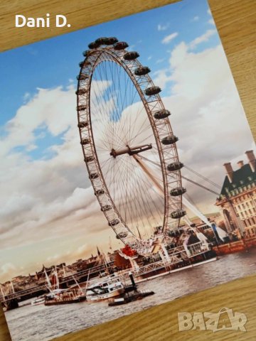 дървена картина пано с изглед от Лондон, снимка 3 - Картини - 44160067