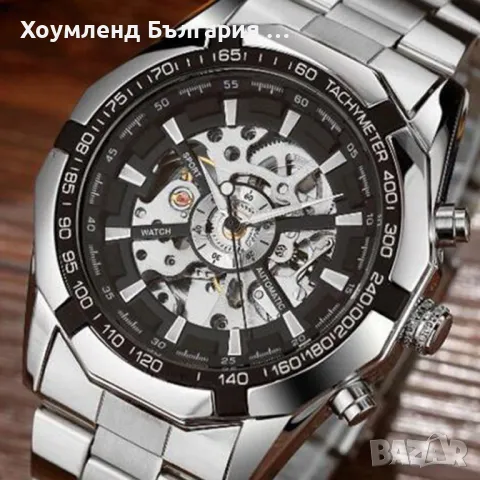 Механичен самонавиващ се мъжки часовник с Open Heart дизайн, снимка 13 - Друга електроника - 50272604