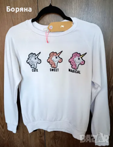 Tally Weijl нова с етикет блузка с еднорози, снимка 5 - Блузи с дълъг ръкав и пуловери - 50057436