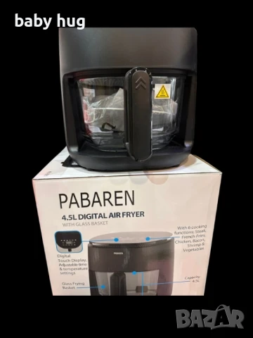 PABAREN 4.5L 1500W  Дигитален екран модел от 2025 360 градуса видимост на храната, снимка 3 - Мултикукъри - 49775245