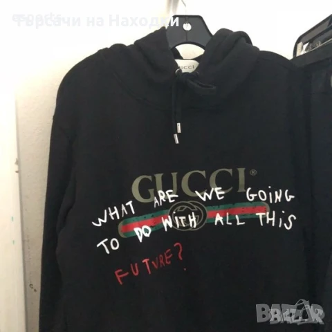 Мъжки суичър GG The Future "Бъдещето" XL Black черен X-Large, снимка 2 - Суичъри - 50905593