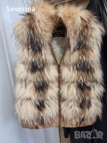 Естествен косъм ракун "Русский мех "невероятен елек с качулка , снимка 11 - Елеци - 49213073