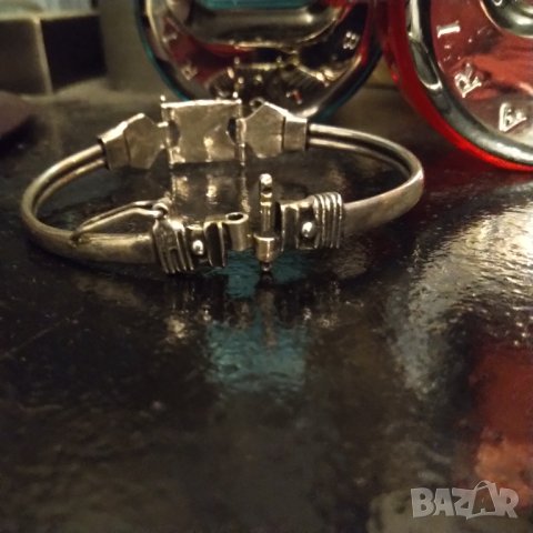 Авторска сребърна гривна с рубин кабошон, снимка 9 - Гривни - 40431424