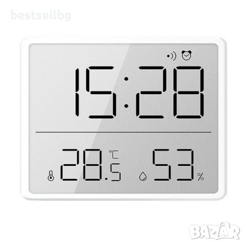 Електронен LCD часовник термометър с влагомер аларма будилник влажност, снимка 9 - Други - 40998069