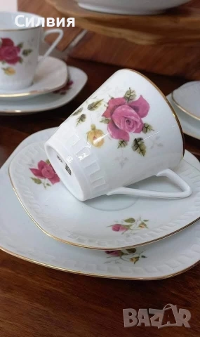 Порцеланова чаши с чинийки , снимка 6 - Чаши - 53065771