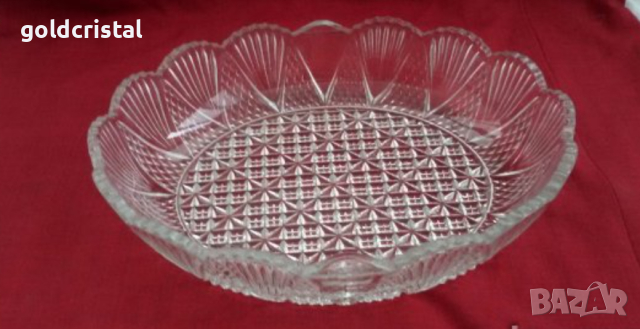 ретро стъклена купа фруктиера елипса , снимка 3 - Антикварни и старинни предмети - 18557722
