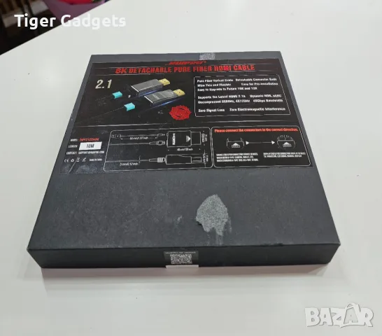RUIPRO HDMI 2.1 8K 10m GEN4AK – оптичен кабел 48Gbps, 8K@60Hz, 4K@120Hz, сменяеми конектори