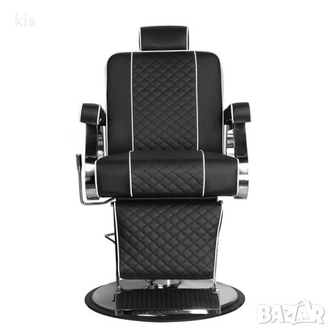 Италиански бръснарски стол Gabbiano Paulo в черен цвят, снимка 3 - Бръснарски столове - 42112349