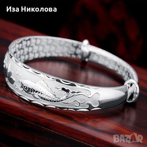 Солидна сребърна гривна, снимка 5 - Гривни - 41906845