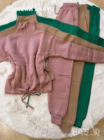 Комплекти плетиво черно розово екрю кафяво синьо сиво пепел от рози, снимка 4 - Комплекти - 48061167