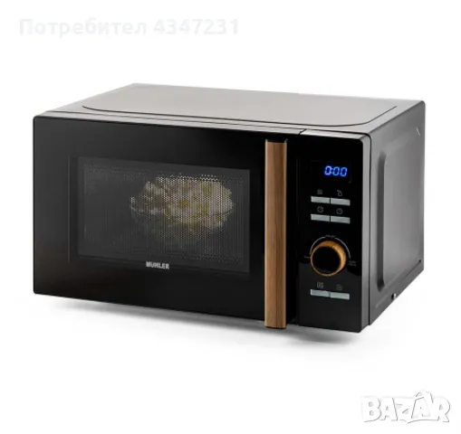 Микровълнова фурна 20L,черна, дигитална, снимка 3 - Микровълнови - 48544298