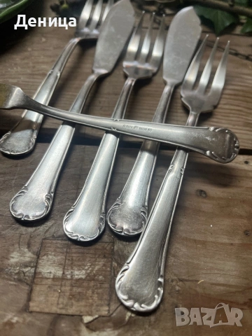 Елегантни прибори за рибка🥰 Посребрение 60 микрона 6 вилици+6 ножа , снимка 8 - Прибори за хранене, готвене и сервиране - 53346116