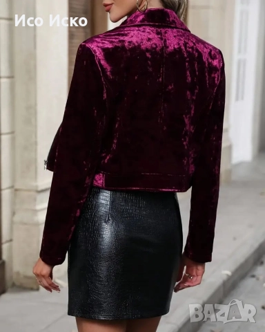 Дамско модерно яке велур , снимка 6 - Якета - 52679849