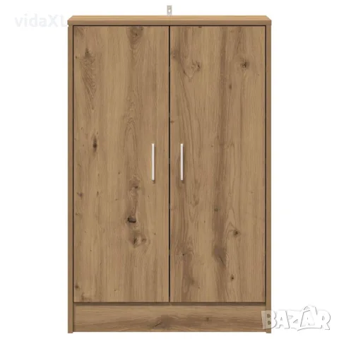 vidaXL Шкаф за обувки, дъб артизан, 60x35x92 см, инженерно дърво, снимка 4 - Шкафове - 56148196