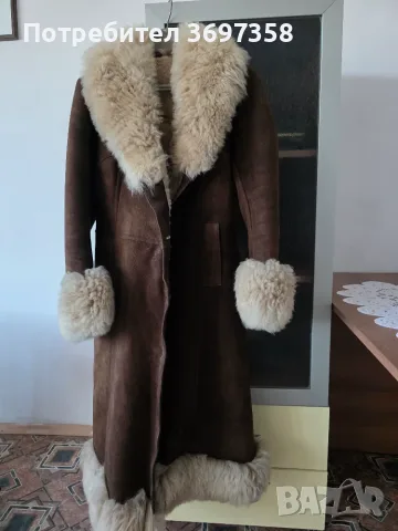 Кожено дамско палто 