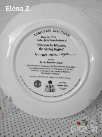 Три красиви декоративни чинии Royal Albert - As the seasons unfold, снимка 14 - Декорация за дома - 52917431