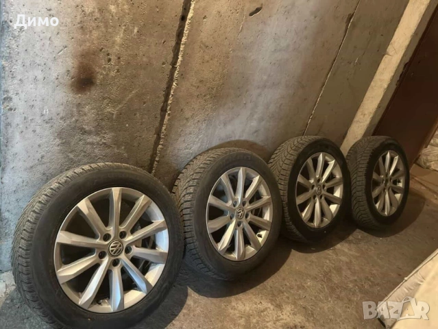 Оригинални VW 17” джанти + зимни гуми Falken 215/55 R17 DOT25 5x112