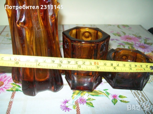 сет от 3 части - ваза, пепелник, снимка 3 - Вази - 53821335