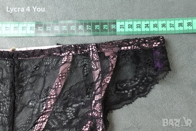 L черни дантелени бразилиани с изрязана задна част и жартиери, снимка 7 - Бельо - 40407282