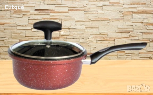 Касерола с капак Rosberg R51321G18, 18см./1.8л., Мраморно покр., Индукция, Бордо меланж, снимка 6 - Други - 52889052