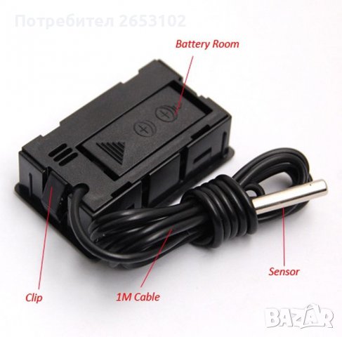 LCD Дигитален термометър със сонда -50 ~ + 110 ° C, снимка 2 - Аксесоари и консумативи - 39390231