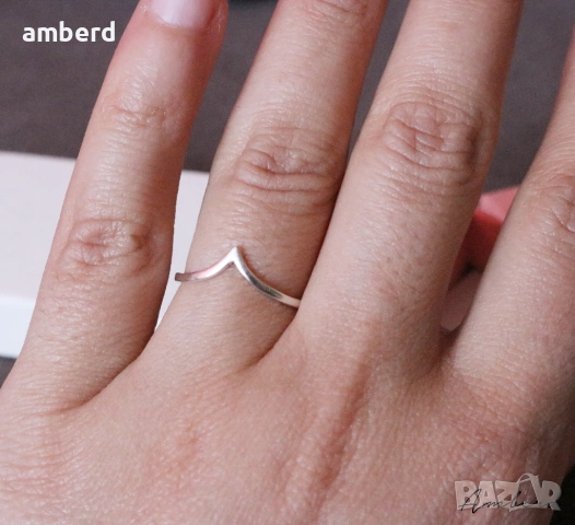 Нежен сребърен пръстен - модел R058, снимка 3 - Пръстени - 53557026