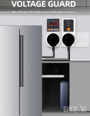 3000W16A Защитно Реле за Защита от Пренапрежение с Програмируем Дисплей и Автоматично Възстановяване, снимка 6 - Друга електроника - 47266986