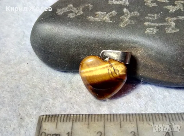 РОМАНТИЧЕН БЕЛ ЕПОК СТИЛ АРТ ПЕНДАНТ МЕДАЛЬОН СЪРЧИЦЕ от ПОЛИРАН КАМЪК ТИГРОВО ОКО 39782, снимка 6 - Колиета, медальони, синджири - 48829952