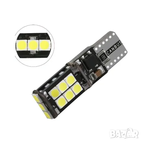 LED крушки T10 15 SMD 12V 2 броя, снимка 2 - Аксесоари и консумативи - 55864992