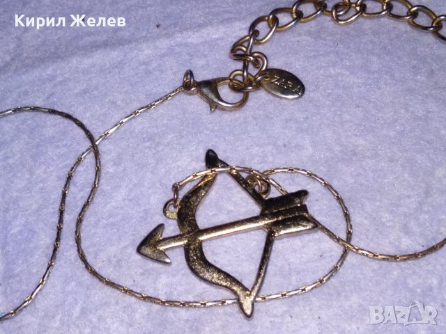 ZARA ФИНО МАРКОВО ПОЗЛАТЕНО БРОНЗОВО ВИНТИДЖ АРТ КОЛИЕ с ФИГУРАЛЕН ПЕНДАНТ ЛЪКА на АМУР 38646, снимка 10 - Колиета, медальони, синджири - 41682637