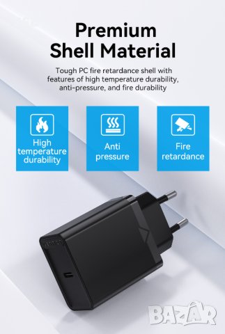 Vention Fast Charger Wall - QC4.0, PD3.0 Type-C, 30W - FAIB0 , FAIW0, снимка 7 - Кабели и адаптери - 41323484