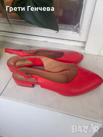 Дамски червени обувки номер 38 естествена кожа