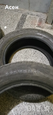 Четири летни гуми с размер 225/55/17.  Еднакви като шарка и размер, двете са Continental, другите дв, снимка 4 - Гуми и джанти - 53443007