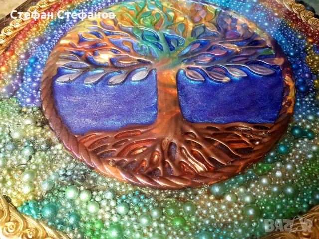 Декоративна масичка с епоксидна смола, снимка 6 - Маси - 48193302