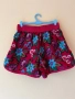 Цикламени къси панталонки с флорален десен на цветя 65% памук с джобове и ластик в кръста M размер , снимка 5