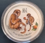 1 oz, Цветен лунар, 2016-Година на маймуната, снимка 2