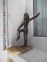 Статуетка "Жена от древен Египет" метална върху мрамор, снимка 5
