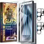 GOLDJU Защита за S24 Ultra: 4+2 Пакет, HD Стъкло, Без Отпечатъци, снимка 1 - Фолия, протектори - 44654506