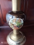 Настолна лампа порцелан и месинг , снимка 2