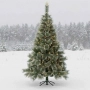 Коледна елха с бели заскрежени връхчета., снимка 1