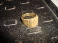 СТАР ПОЗЛАТЕН БРОНЗОВ ПРЪСТЕН ОРНАМЕНТИРАН РЪЧНО МАЙСТОРСКА АРТ ДЕКО ИЗРАБОТКА МАСИВЕН 18222, снимка 7