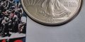 Нумизматичен плик с монета от 1 долар. Сребро. САЩ. Долар . 1 долар.  1993 година. Чисто нова., снимка 4