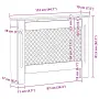 vidaXL Параван за радиатор, бял, 112x19x81,5 см, МДФ, снимка 9
