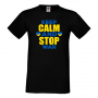 Мъжка тениска KEEP CALM AND STOP WAR Украйна, спрете войната, подкрепям Укркайна,